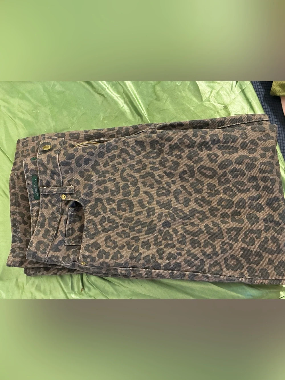 Vintage Streetwear Denim Cheetah Print Jeans Wide-Leg - Picture 9 of 9